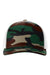Richardson Hats 112PFP Mens Printed Snapback Trucker Hat Green Camo/White Flat Front