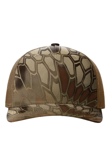 Richardson Hats 112PFP Mens Printed Snapback Trucker Hat Kryptek Highlander/Buck Flat Front