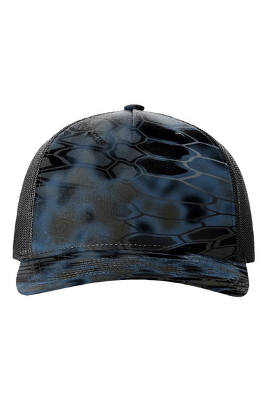 Richardson Hats 112PFP Mens Printed Snapback Trucker Hat Kryptek Neptune/Black Flat Front