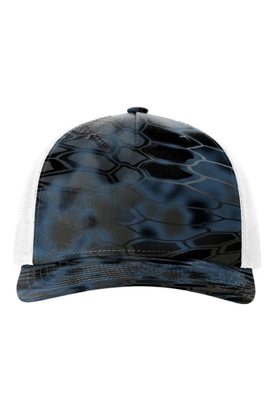 Richardson Hats 112PFP Mens Printed Snapback Trucker Hat Kryptek Neptune/White Flat Front