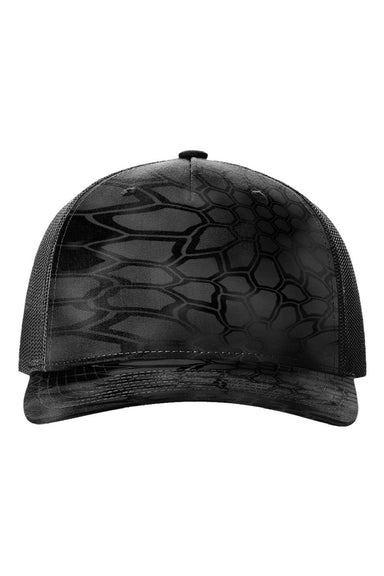 Richardson Hats 112PFP Mens Printed Snapback Trucker Hat Kryptek Typhon/Black Flat Front