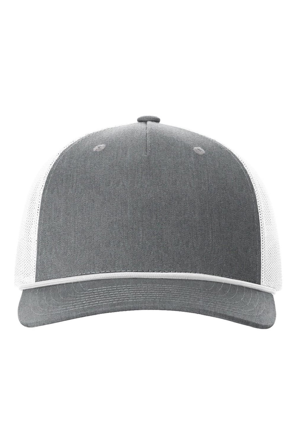 Richardson Hats 112FPR Mens Adjustable Trucker Rope Hat Heather Grey/White Flat Front