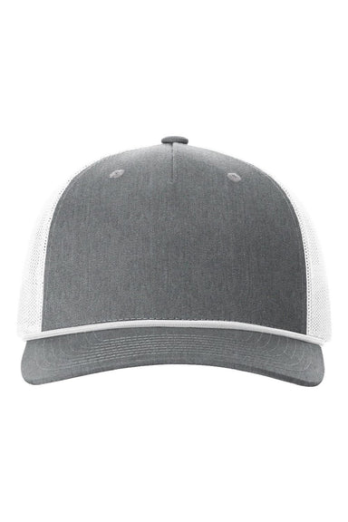 Richardson Hats 112FPR Mens Adjustable Trucker Rope Hat Heather Grey/White Flat Front