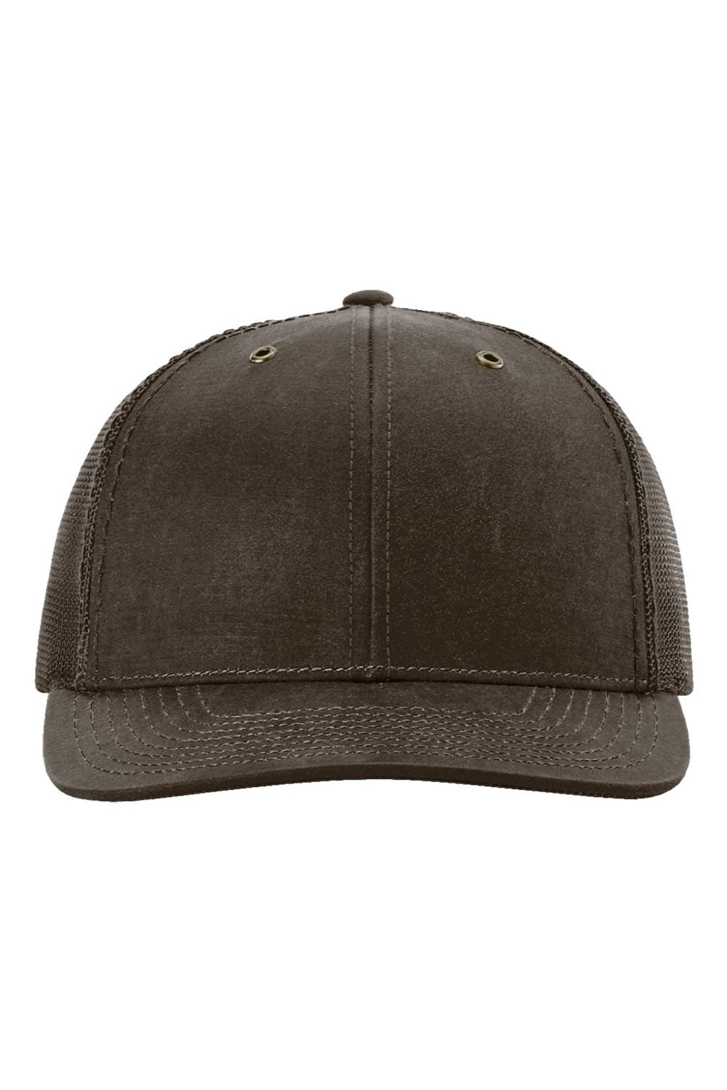 Richardson Hats 112WF Mens Fremont Snapback Trucker Hat Brown Flat Front