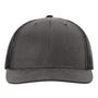 Richardson Hats Mens Fremont Snapback Trucker Hat - Charcoal Grey/Black - New