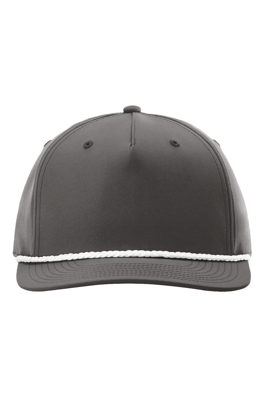 Richardson Hats 258 Mens Five Panel Classic Rope Snapback Hat Dark Grey/White Flat Front