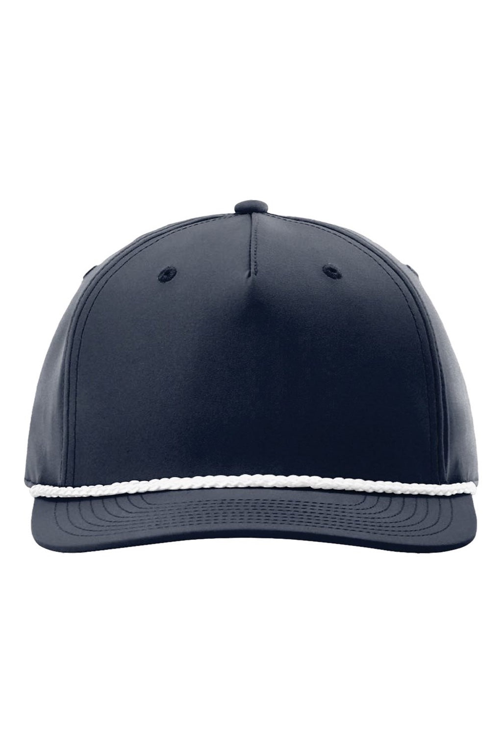 Richardson Hats 258 Mens Five Panel Classic Rope Snapback Hat Navy Blue/White Flat Front
