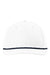 Richardson Hats 258 Mens Five Panel Classic Rope Snapback Hat White/Navy Blue Flat Front