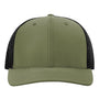 Richardson Hats Mens Tilikum Moisture Wicking Snapback Hat - Olive Green/Black - New