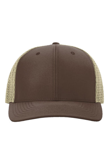 Richardson Hats 835 Mens Tilikum Snapback Hat Brown/Khaki Flat Front