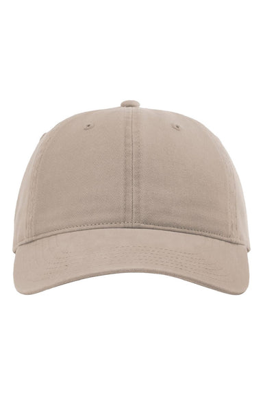 Richardson Hats 326 Mens Peach Twill Adjustable Dad Hat Dark Khaki Brown Flat Front