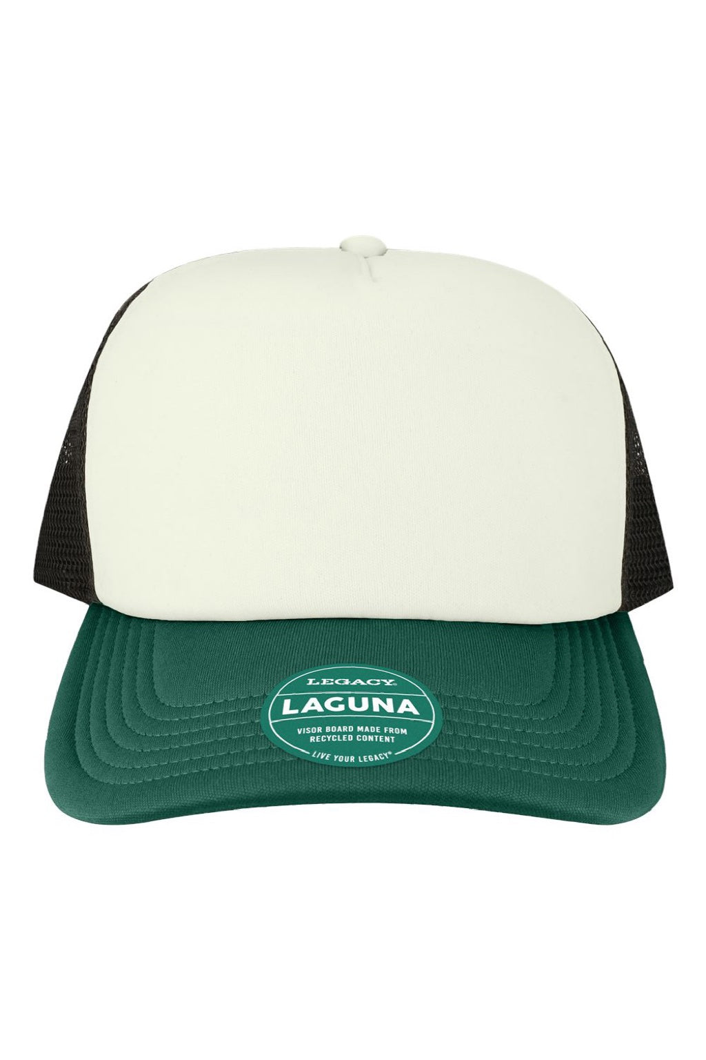 Legacy Hats LTA Mens Laguna Snapback Hat Cream/Green/Black Flat Front