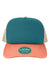 Legacy Hats LTA Mens Laguna Snapback Hat Marine Green/Salmon/Khaki Flat Front