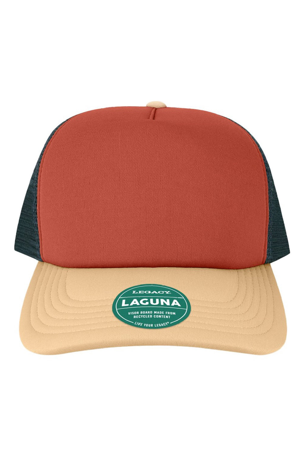 Legacy Hats LTA Mens Laguna Snapback Hat Sienna Red/Wheat/Navy Blue Flat Front