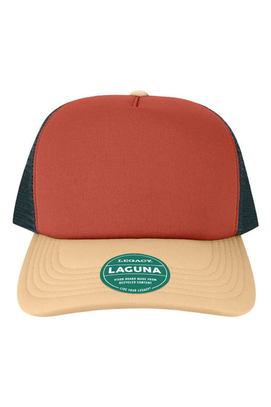 Legacy Hats LTA Mens Laguna Snapback Hat Sienna Red/Wheat/Navy Blue Flat Front