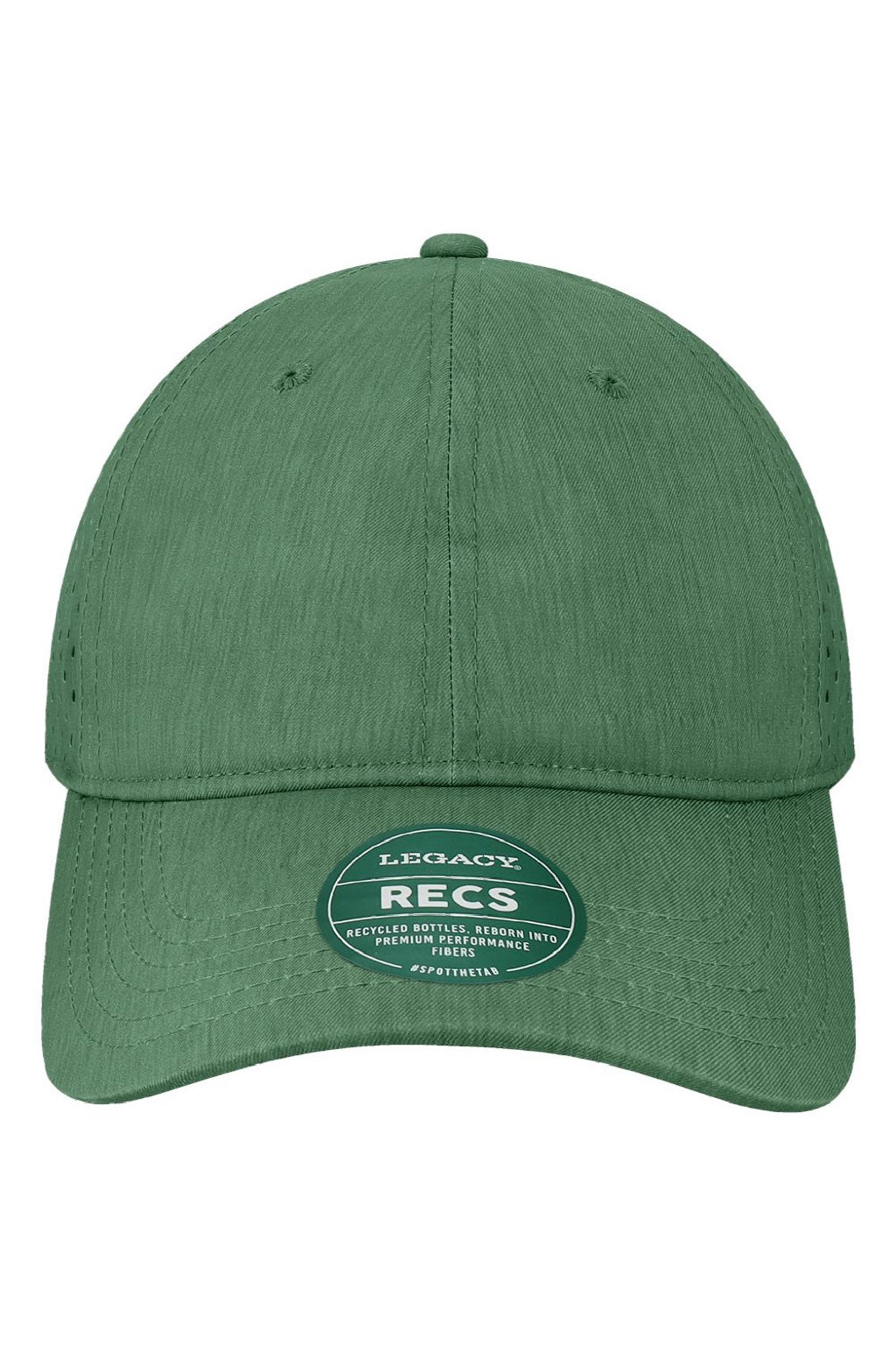 Legacy Hats RECS Mens Reclaim Sport Mesh Adjustable Hat Dark Green Flat Front