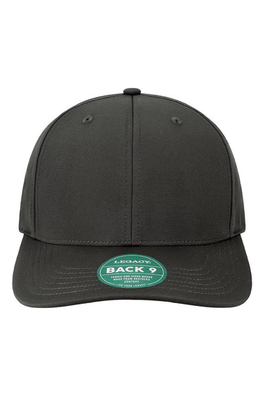 Legacy Hats B9A Mens Back Nine Moisture Wicking Adjustable Hat Black Flat Front