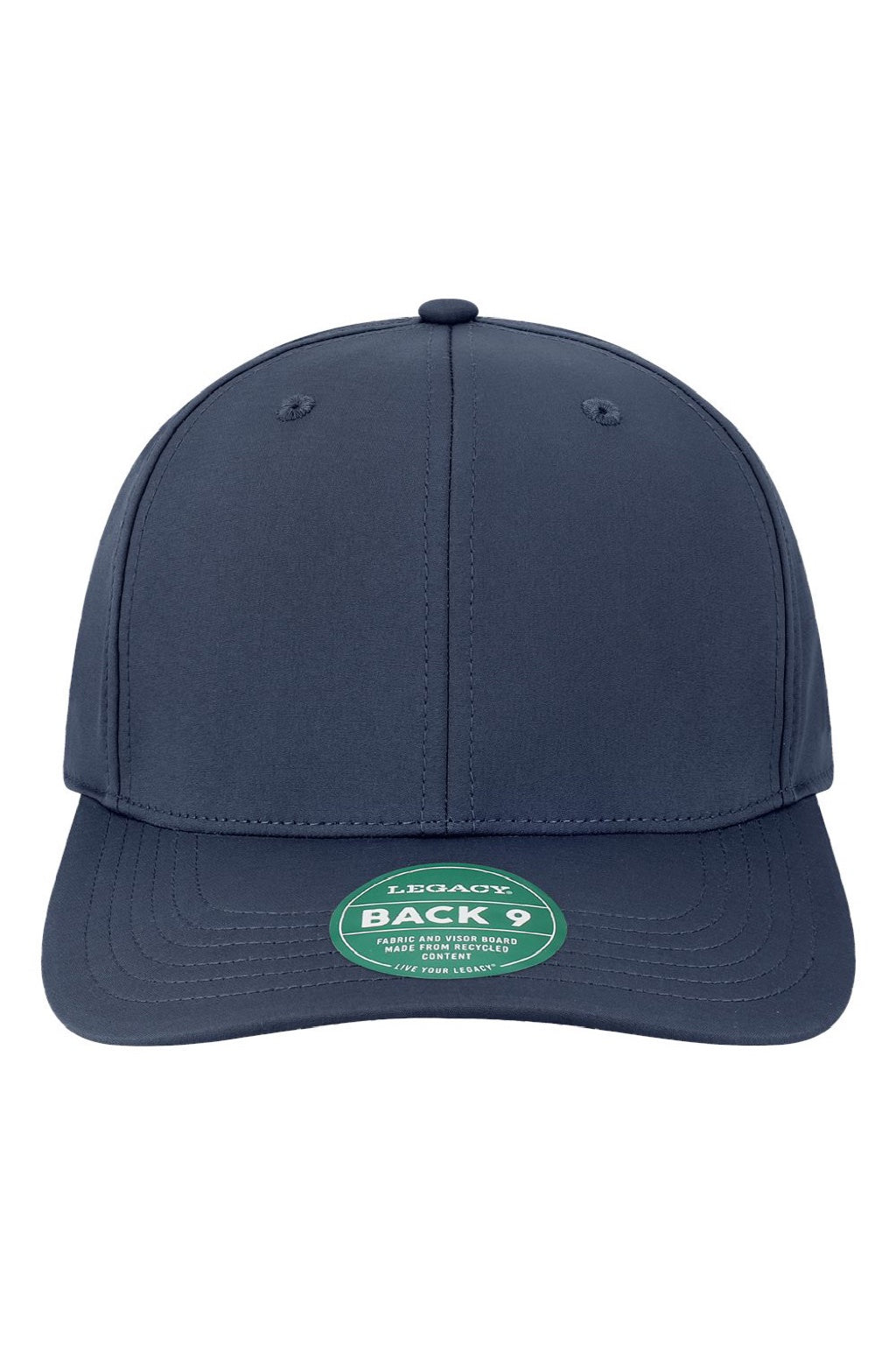 Legacy Hats B9A Mens Back Nine Adjustable Hat Navy Blue Flat Front
