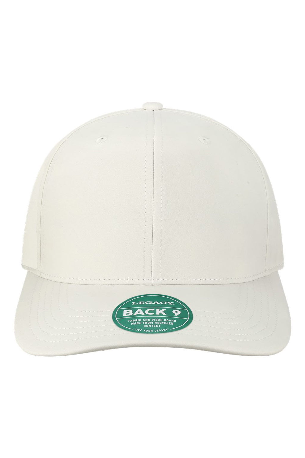 Legacy Hats B9A Mens Back Nine Adjustable Hat White Flat Front