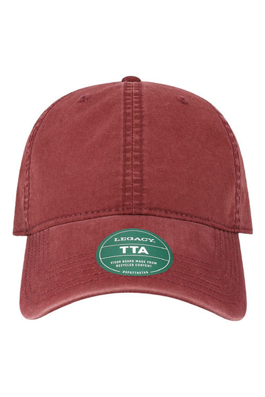 Legacy Hats TTA Mens Terra Twill Adjustable Hat Burgundy Flat Front