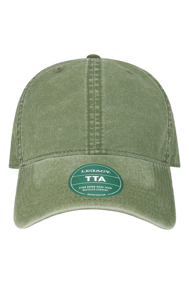 Legacy Hats TTA Mens Terra Twill Adjustable Hat Moss Green Flat Front