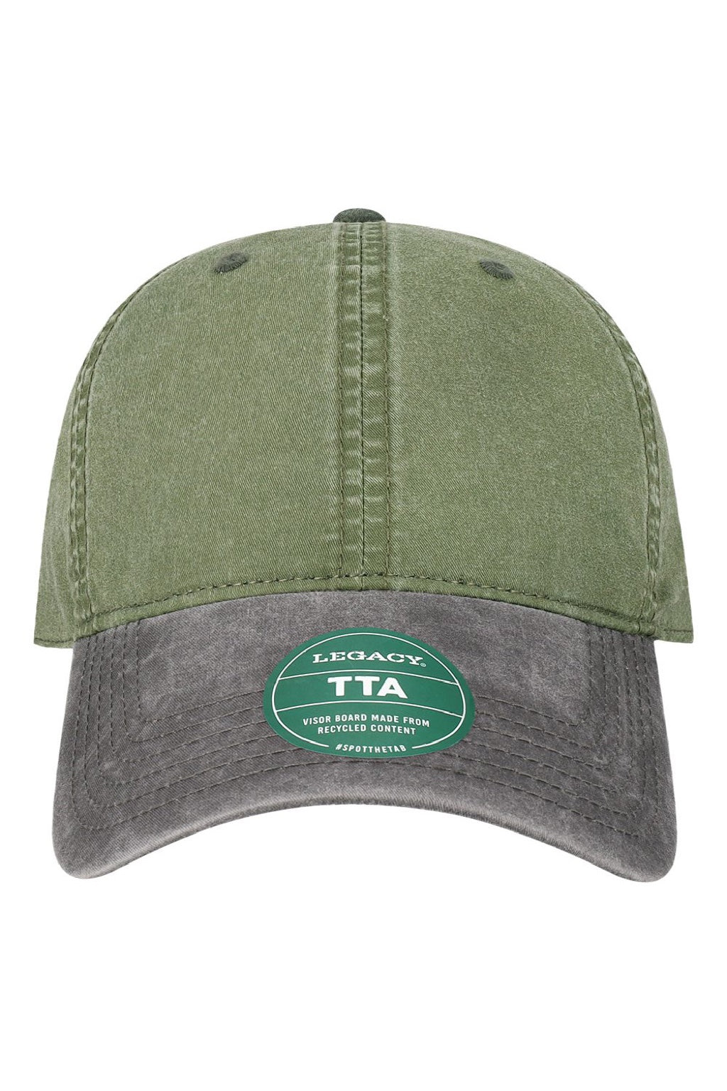Legacy Hats TTA Mens Terra Twill Adjustable Hat Moss Green/Cinder Grey Flat Front
