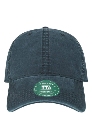Legacy Hats TTA Mens Terra Twill Adjustable Hat Navy Blue Flat Front