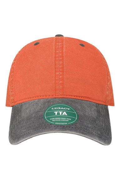 Legacy Hats TTA Mens Terra Twill Adjustable Hat Terracotta Red/Cinder Grey Flat Front