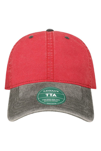 Legacy Hats TTA Mens Terra Twill Adjustable Hat Weathered Red/Cinder Grey Flat Front