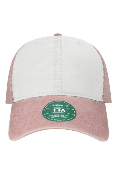 Legacy Hats TTA Mens Terra Twill Adjustable Hat White/Dusty Rose Pink Flat Front