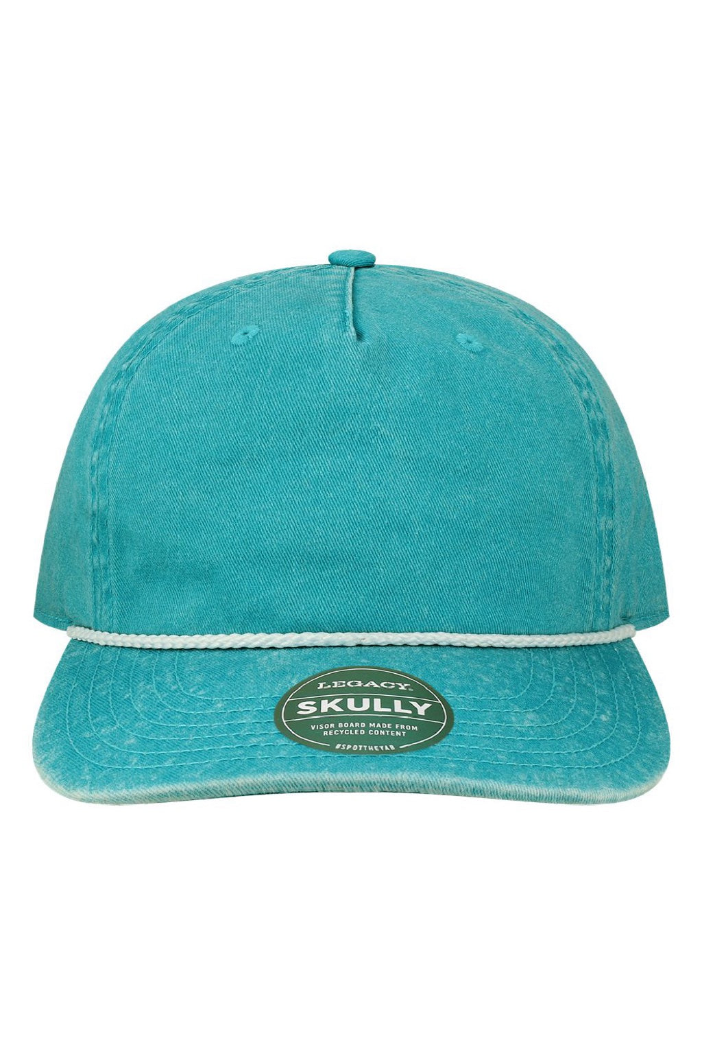 Legacy Hats SKULLY Mens Skully Snapback Hat Aqua Blue Flat Front