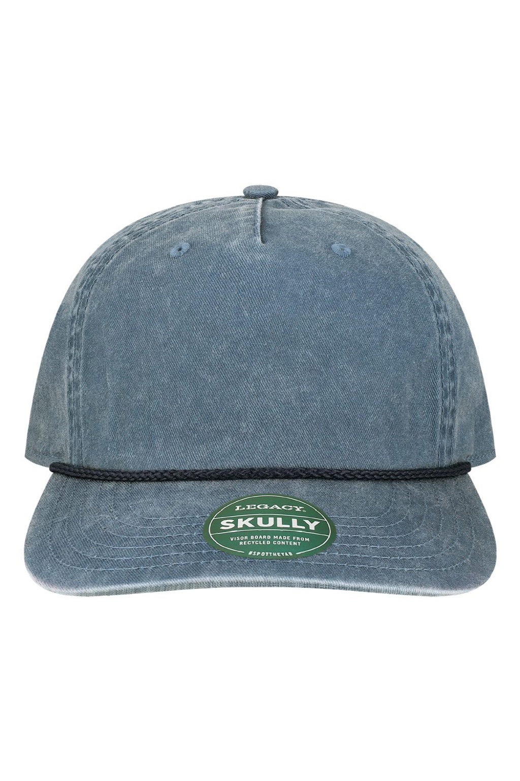 Legacy Hats SKULLY Mens Skully Snapback Hat Navy Blue Flat Front