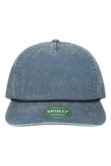Legacy Hats SKULLY Mens Skully Snapback Hat Navy Blue Flat Front