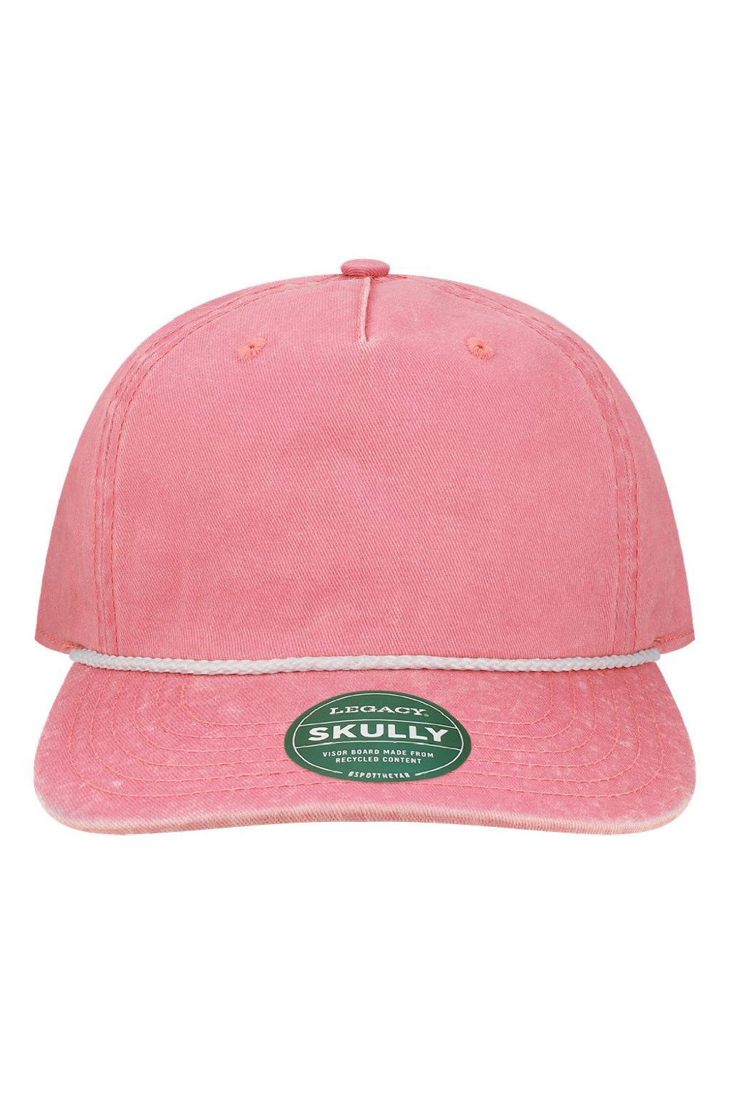 Legacy Hats SKULLY Mens Skully Snapback Hat Pink Flat Front