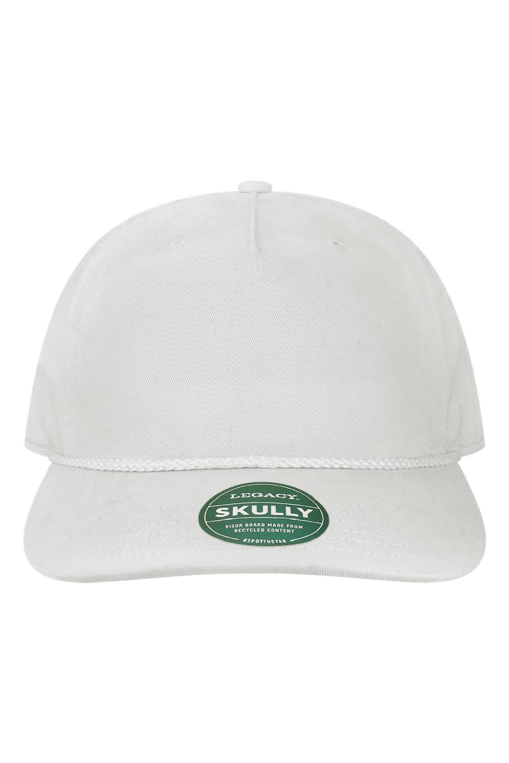 Legacy Hats SKULLY Mens Skully Snapback Hat White Flat Front