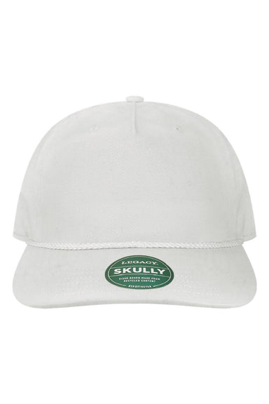 Legacy Hats SKULLY Mens Skully Snapback Hat White Flat Front
