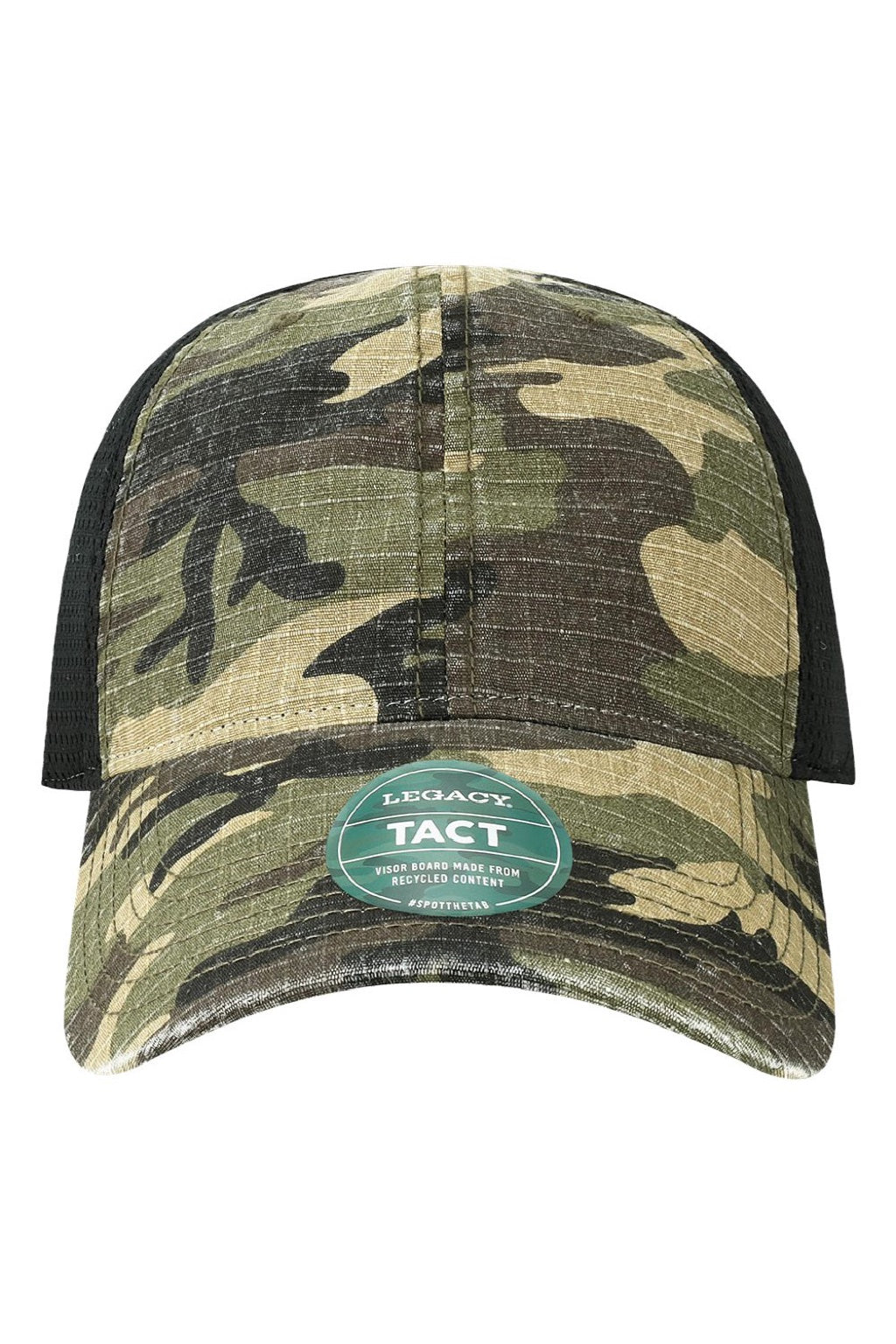 Legacy Hats TACT Mens Tacticool Adjustable Hat Army Camo/Black Flat Front