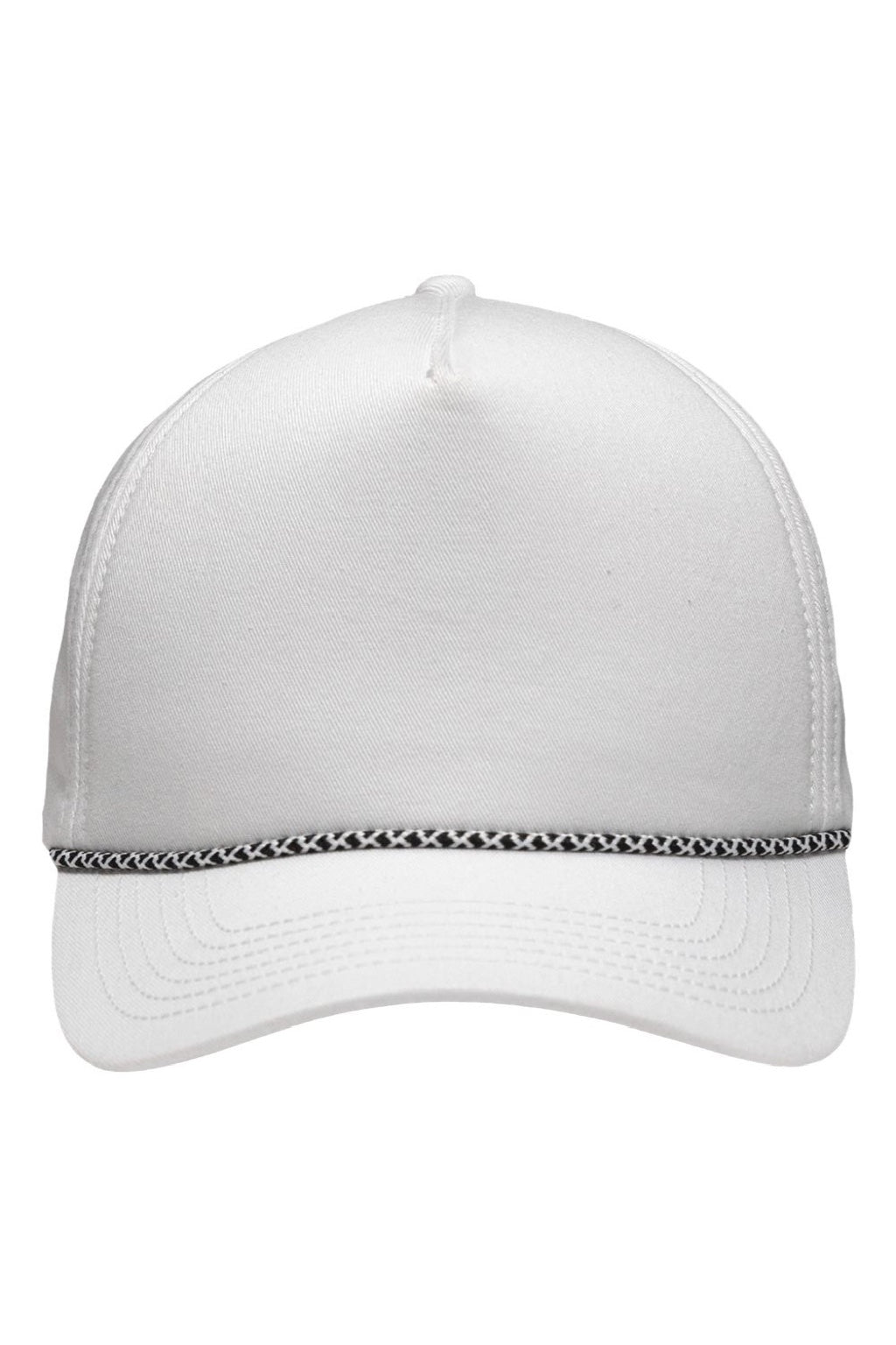 Sportsman Hats SP1300 Mens Rope Heritage Fit Snapback Hat White Flat Front