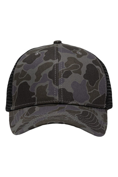 Sportsman Hats SP1450 Mens Traditional Lo Pro Mesh Back Snapback Trucker Hat Black Duck Camo/Black Flat Front