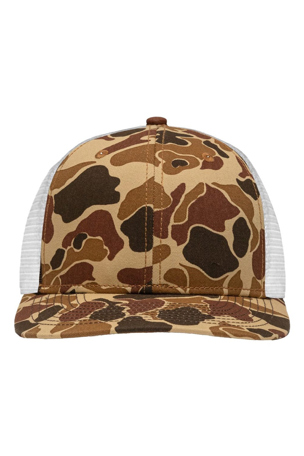 Sportsman Hats SP1450 Mens Traditional Lo Pro Mesh Back Snapback Trucker Hat Duck Camo/White Flat Front