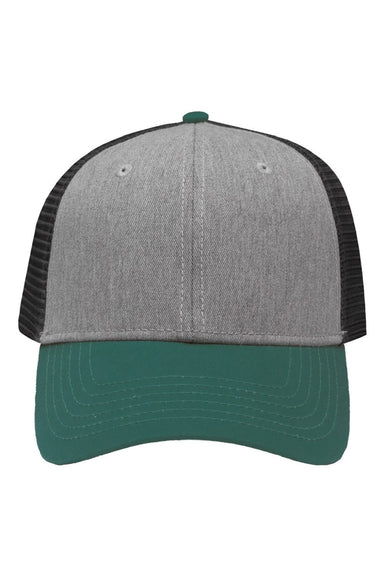 Sportsman Hats SP1450 Mens Traditional Lo Pro Mesh Back Snapback Trucker Hat Heather Grey/Charcoal Grey/Forest Green Flat Front
