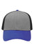 Sportsman Hats SP1450 Mens Traditional Lo Pro Mesh Back Snapback Trucker Hat Heather Grey/Charcoal Grey/Royal Blue Flat Front