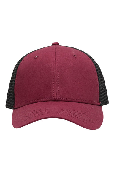 Sportsman Hats SP1450 Mens Traditional Lo Pro Mesh Back Snapback Trucker Hat Maroon/Black Flat Front