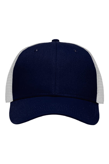 Sportsman Hats SP1450 Mens Traditional Lo Pro Mesh Back Snapback Trucker Hat Navy Blue/White Flat Front