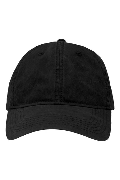 Sportsman Hats SP1700 Mens Adjustabble Dad Hat Pigment Black Flat Front