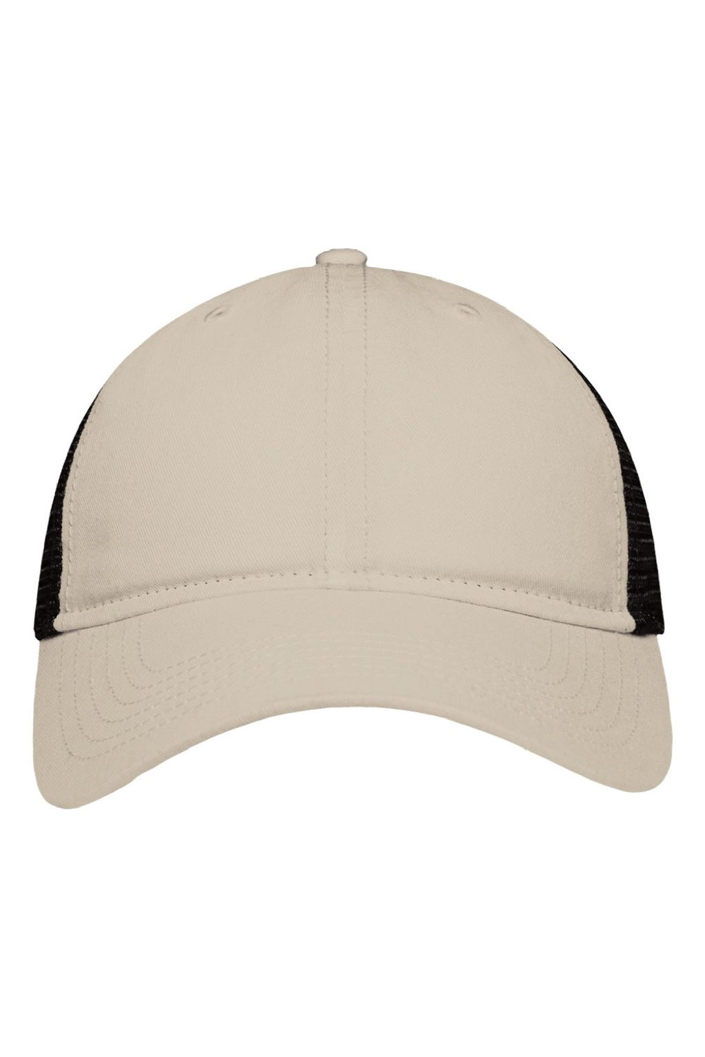 Sportsman Hats SP1750 Mens Adjustable Mesh Back Dad Hat Khaki/Black Flat Front