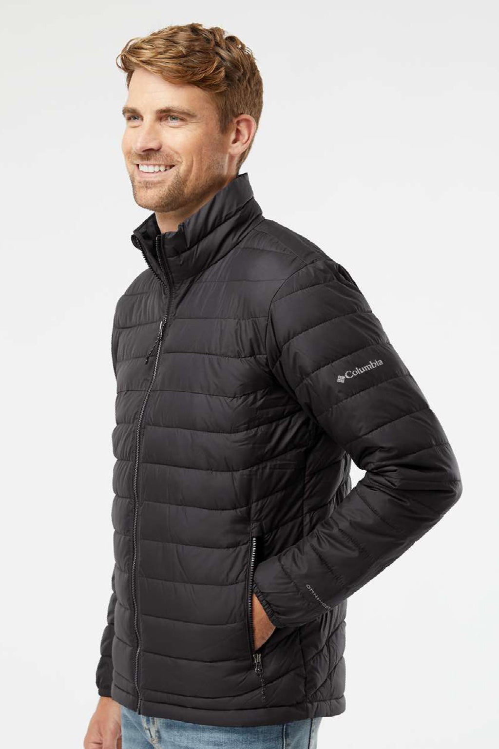 Columbia 212489 Mens Powder Lite II Full Zip Jacket Black Model Side