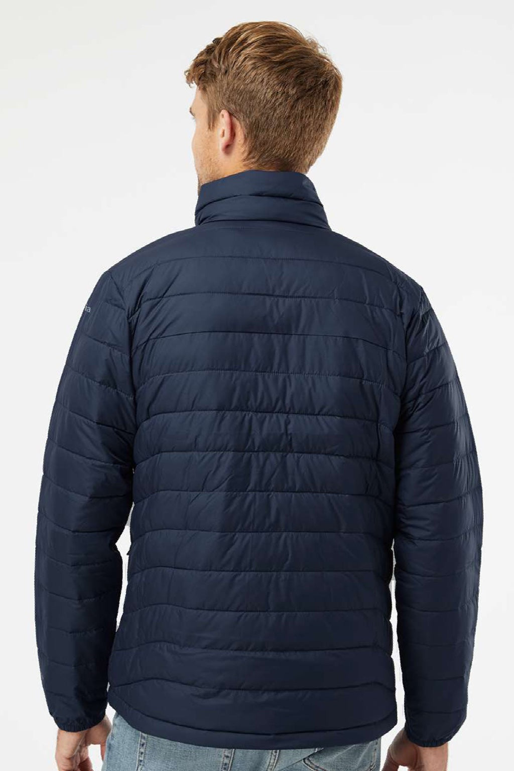 Columbia 212489 Mens Powder Lite II Full Zip Jacket Collegiate Navy Blue Model Back