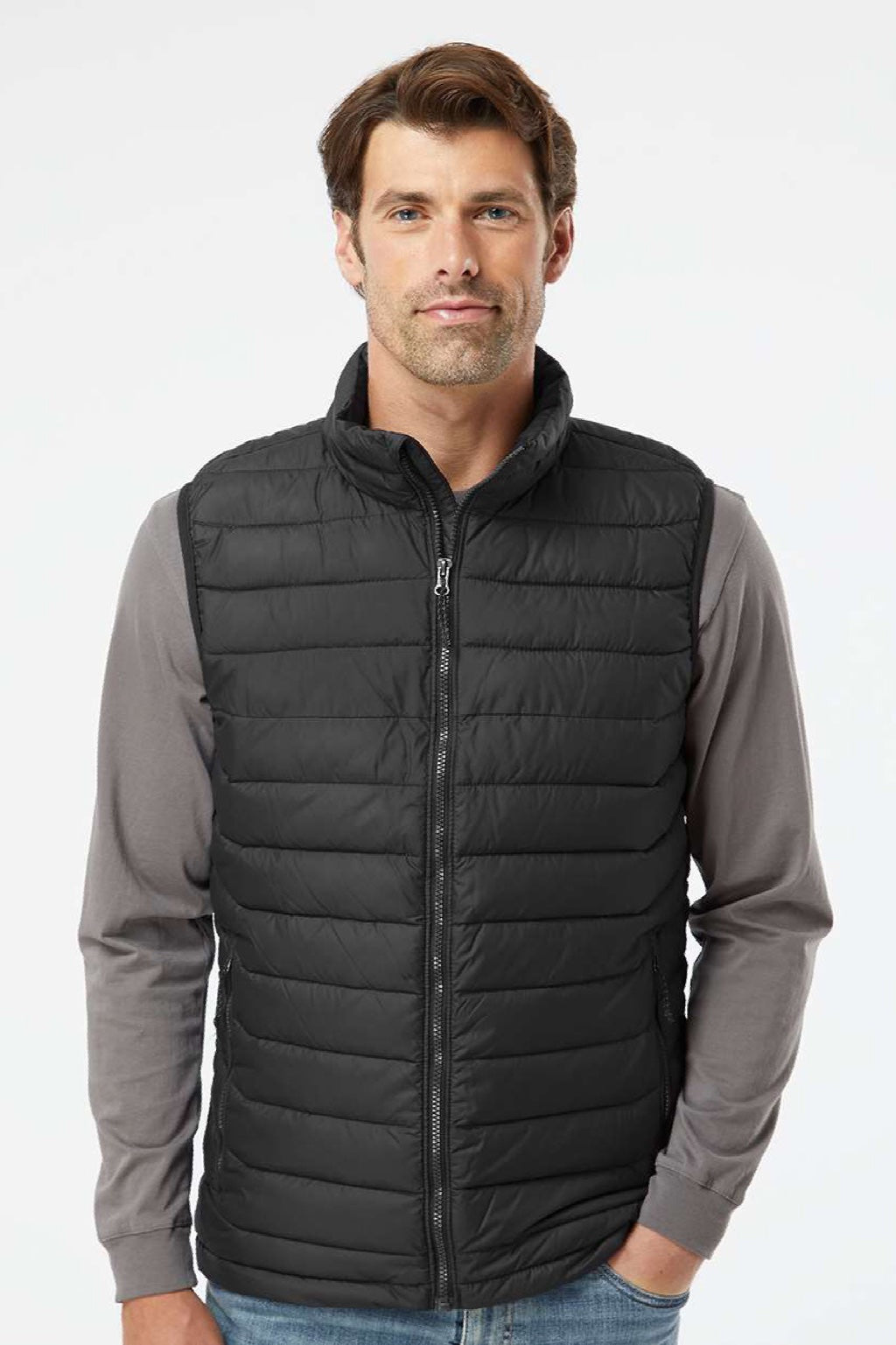 Columbia 212491 Mens Powder Lite II Full Zip Vest Black Model Front