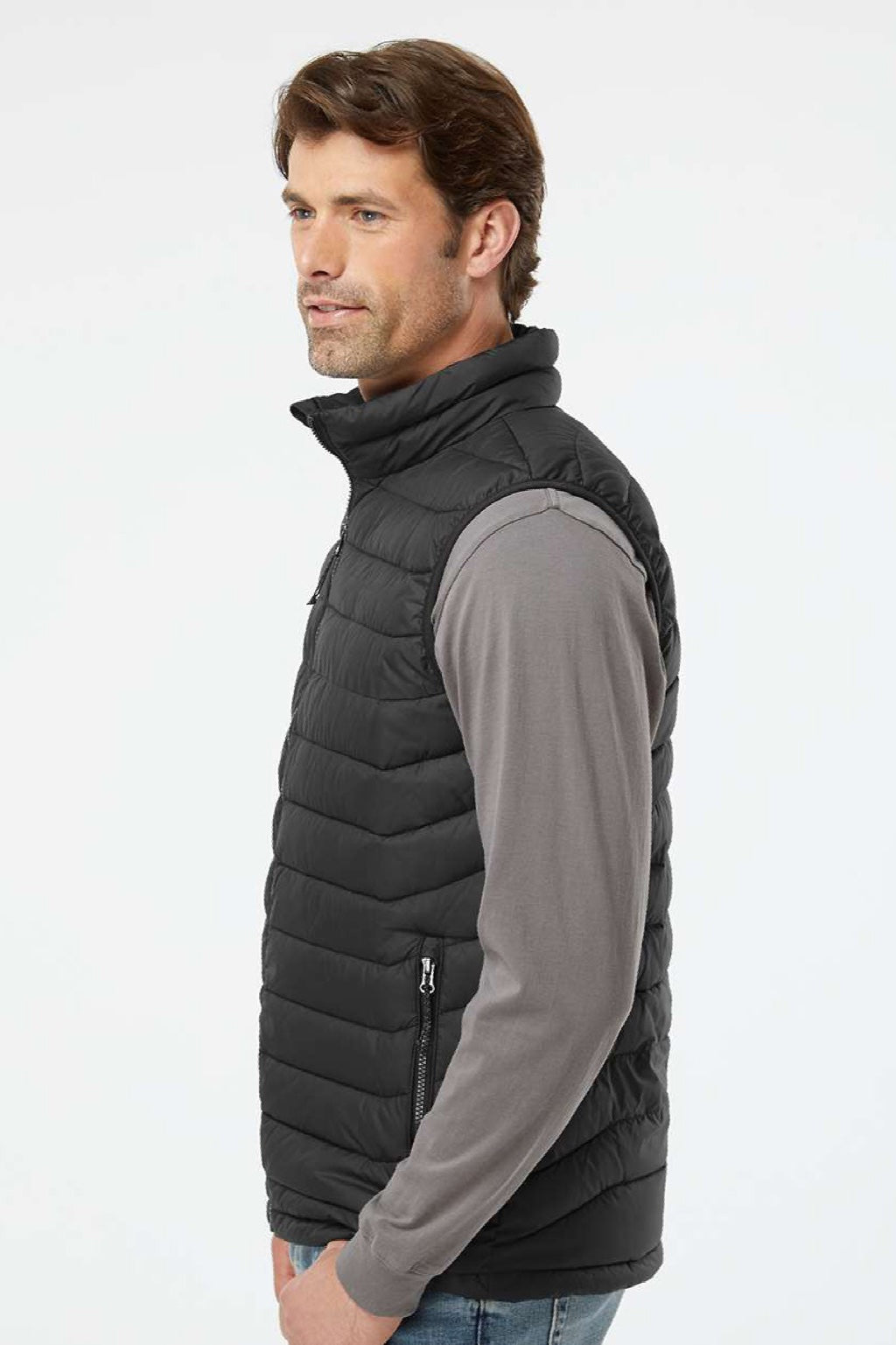 Columbia 212491 Mens Powder Lite II Full Zip Vest Black Model Side